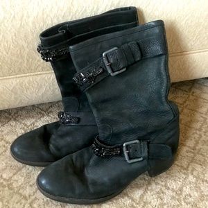 Vera Wang Black Cowboy Boots
